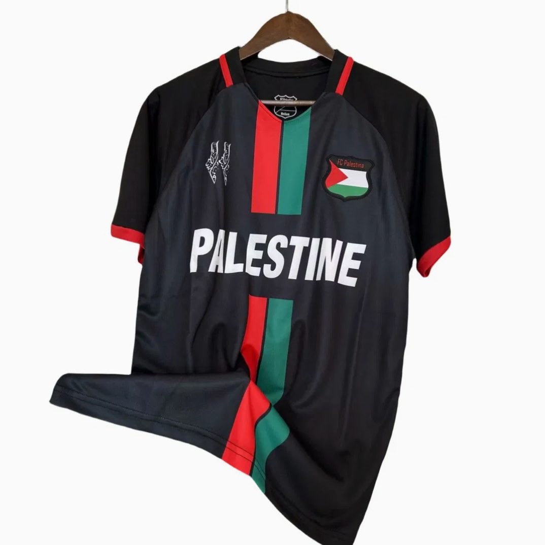 Fc Palestina Voetbalshirt met Custom Naam Zwart