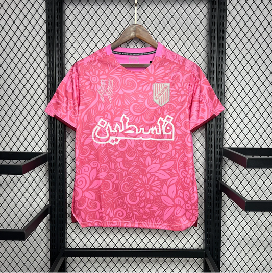 Fc Palestina voetbalshirt met aangepaste naam Roze