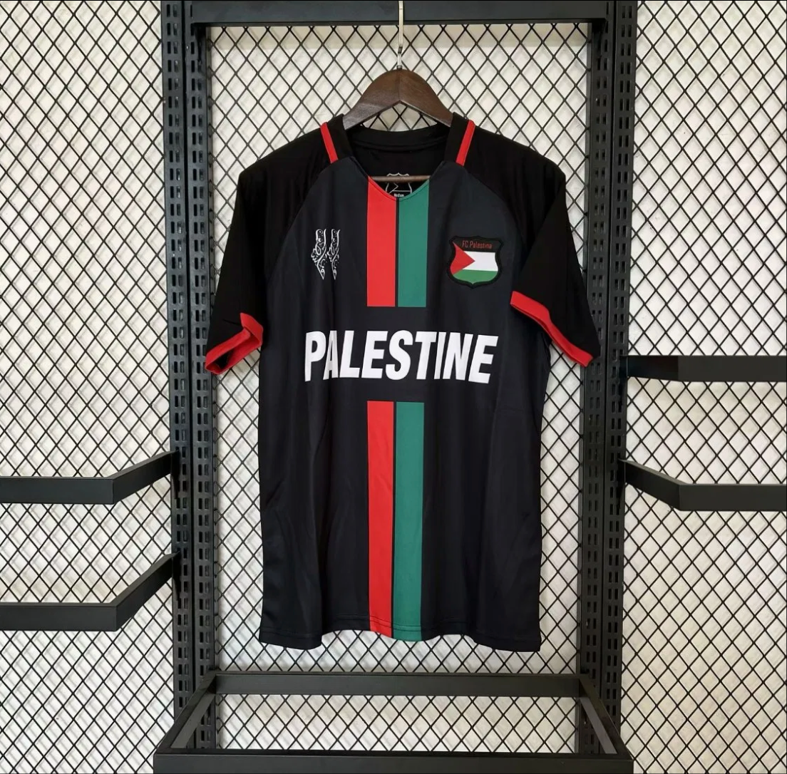 Fc Palestina Voetbalshirt met Custom Naam Zwart